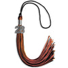 Black/Orange Mixed Color Graduation Tassel with Silver Bling Charm by Wholesale Grad Supply