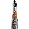 Black/Orange/Silver Mixed Color Graduation Tassel with Silver Stacked Date Drop by Wholesale Grad Supply