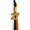 Black/Orange/White Graduation Tassel with Gold Bling Charm by Wholesale Grad Supply