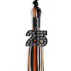 Black/Orange/White Mixed Color Graduation Tassel with Black Bling Charm by Wholesale Grad Supply