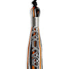 Black/Orange/White Mixed Color Graduation Tassel with Silver Stacked Date Drop by Wholesale Grad Supply