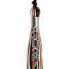 Black/Orange/White Mixed Color Graduation Tassel with Silver Stacked Date Drop by Wholesale Grad Supply