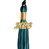 Black/Peacock Mixed Color Graduation Tassel with Gold Bling Charm by Wholesale Grad Supply