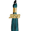 Black/Peacock Mixed Color Graduation Tassel with Gold Bling Charm by Wholesale Grad Supply