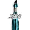Black/Peacock Mixed Color Graduation Tassel with Silver Bling Charm by Wholesale Grad Supply