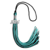 Black/Peacock Mixed Color Graduation Tassel with Silver Bling Charm by Wholesale Grad Supply