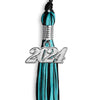 Black/Peacock Mixed Color Graduation Tassel with Silver Bling Charm by Wholesale Grad Supply
