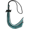 Black/Peacock/Silver Mixed Color Graduation Tassel with Black Bling Charm by Wholesale Grad Supply