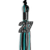 Black/Peacock/Silver Mixed Color Graduation Tassel with Black Bling Charm by Wholesale Grad Supply