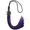Black/Purple Mixed Color Graduation Tassel with Black Bling Charm by Wholesale Grad Supply