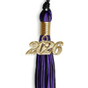 Black/Purple Mixed Color Graduation Tassel with Gold Bling Charm by Wholesale Grad Supply