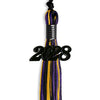 Black/Purple/Gold Mixed Color Graduation Tassel with Black Bling Charm by Wholesale Grad Supply