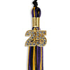 Black/Purple/Gold Mixed Color Graduation Tassel with Gold Bling Charm by Wholesale Grad Supply