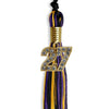 Black/Purple/Gold Mixed Color Graduation Tassel with Gold Bling Charm by Wholesale Grad Supply