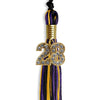 Black/Purple/Gold Mixed Color Graduation Tassel with Gold Bling Charm by Wholesale Grad Supply