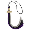 Black/Purple/Grey Graduation Tassel with Gold Bling Charm by Wholesale Grad Supply