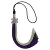 Black/Purple/Grey Graduation Tassel with Silver Bling Charm by Wholesale Grad Supply