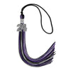 Black/Purple/Silver Mixed Color Graduation Tassel with Silver Bling Charm by Wholesale Grad Supply