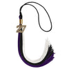 Black/Purple/White Graduation Tassel with Gold Bling Charm by Wholesale Grad Supply
