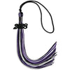 Black/Purple/White Mixed Color Graduation Tassel with Black Bling Charm by Wholesale Grad Supply