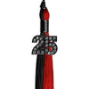 Black/Red Graduation Tassel with Black Bling Charm by Wholesale Grad Supply