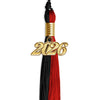 Black/Red Graduation Tassel with Gold Bling Charm by Wholesale Grad Supply