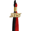 Black/Red Graduation Tassel with Gold Bling Charm by Wholesale Grad Supply