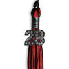 Black/Red Mixed Color Graduation Tassel with Black Bling Charm by Wholesale Grad Supply