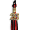 Black/Red Mixed Color Graduation Tassel with Gold Bling Charm by Wholesale Grad Supply