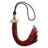 Black/Red Mixed Color Graduation Tassel with Gold Bling Charm by Wholesale Grad Supply