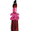 Black/Red Mixed Color Graduation Tassel with Pink Bling Charm by Wholesale Grad Supply