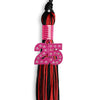 Black/Red Mixed Color Graduation Tassel with Pink Bling Charm by Wholesale Grad Supply