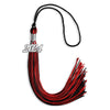 Black/Red Mixed Color Graduation Tassel with Silver Bling Charm by Wholesale Grad Supply