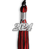 Black/Red Mixed Color Graduation Tassel with Silver Bling Charm by Wholesale Grad Supply