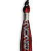Black/Red Mixed Color Graduation Tassel with Stacked Silver Date Drop by Wholesale Grad Supply