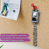 Black/Red Tassel with Photo Frame Charm and Stacked Date Drop by Wholesale Grad Supply