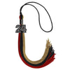 Black/Red/Antique Gold Graduation Tassel with Black Bling Charm by Wholesale Grad Supply
