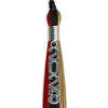 Black/Red/Antique Gold Graduation Tassel with Silver Stacked Date Drop by Wholesale Grad Supply