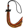 Black/Red/Gold Mixed Color Graduation Tassel with Black Bling Charm by Wholesale Grad Supply