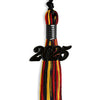 Black/Red/Gold Mixed Color Graduation Tassel with Black Bling Charm by Wholesale Grad Supply