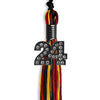 Black/Red/Gold Mixed Color Graduation Tassel with Black Bling Charm by Wholesale Grad Supply