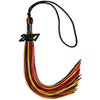 Black/Red/Gold Mixed Color Graduation Tassel with Black Bling Charm by Wholesale Grad Supply