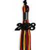 Black/Red/Gold Mixed Color Graduation Tassel with Black Bling Charm by Wholesale Grad Supply