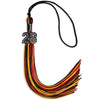 Black/Red/Gold Mixed Color Graduation Tassel with Black Bling Charm by Wholesale Grad Supply