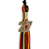 Black/Red/Gold Mixed Color Graduation Tassel with Gold Bling Charm by Wholesale Grad Supply