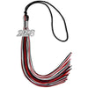 Black/Red/Silver Mixed Color Graduation Tassel with Silver Bling Charm by Wholesale Grad Supply
