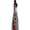 Black/Red/Silver Mixed Color Graduation Tassel with Silver Stacked Date Drop by Wholesale Grad Supply