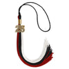 Black/Red/White Graduation Tassel with Gold Bling Charm by Wholesale Grad Supply