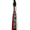 Black/Red/White Graduation Tassel with Silver Stacked Date Drop by Wholesale Grad Supply
