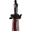 Black/Red/White Mixed Color Graduation Tassel with Black Bling Charm by Wholesale Grad Supply
